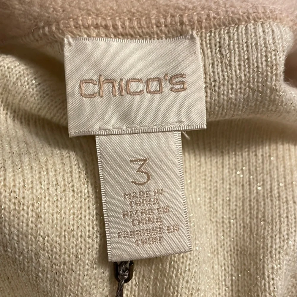 Chico’s long sleeve double layer Margie cardigan sweater (size 3) in san…